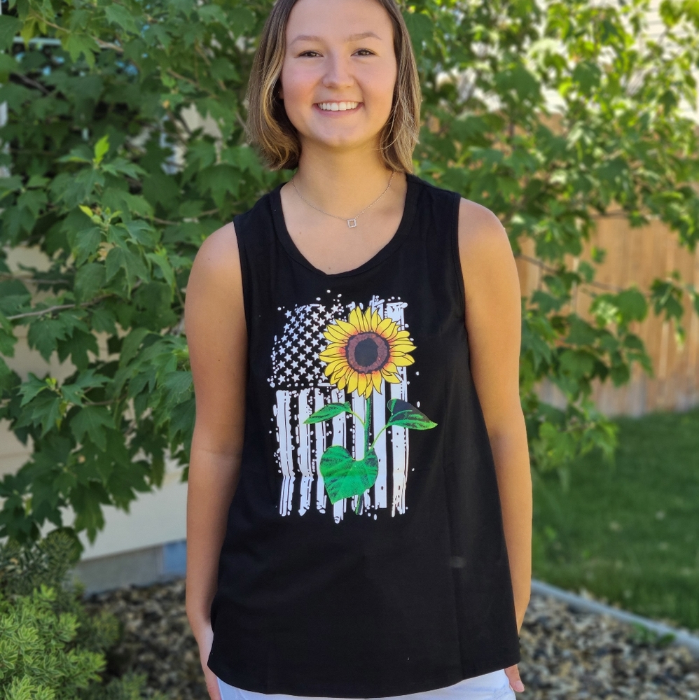 Flag sunflower tank